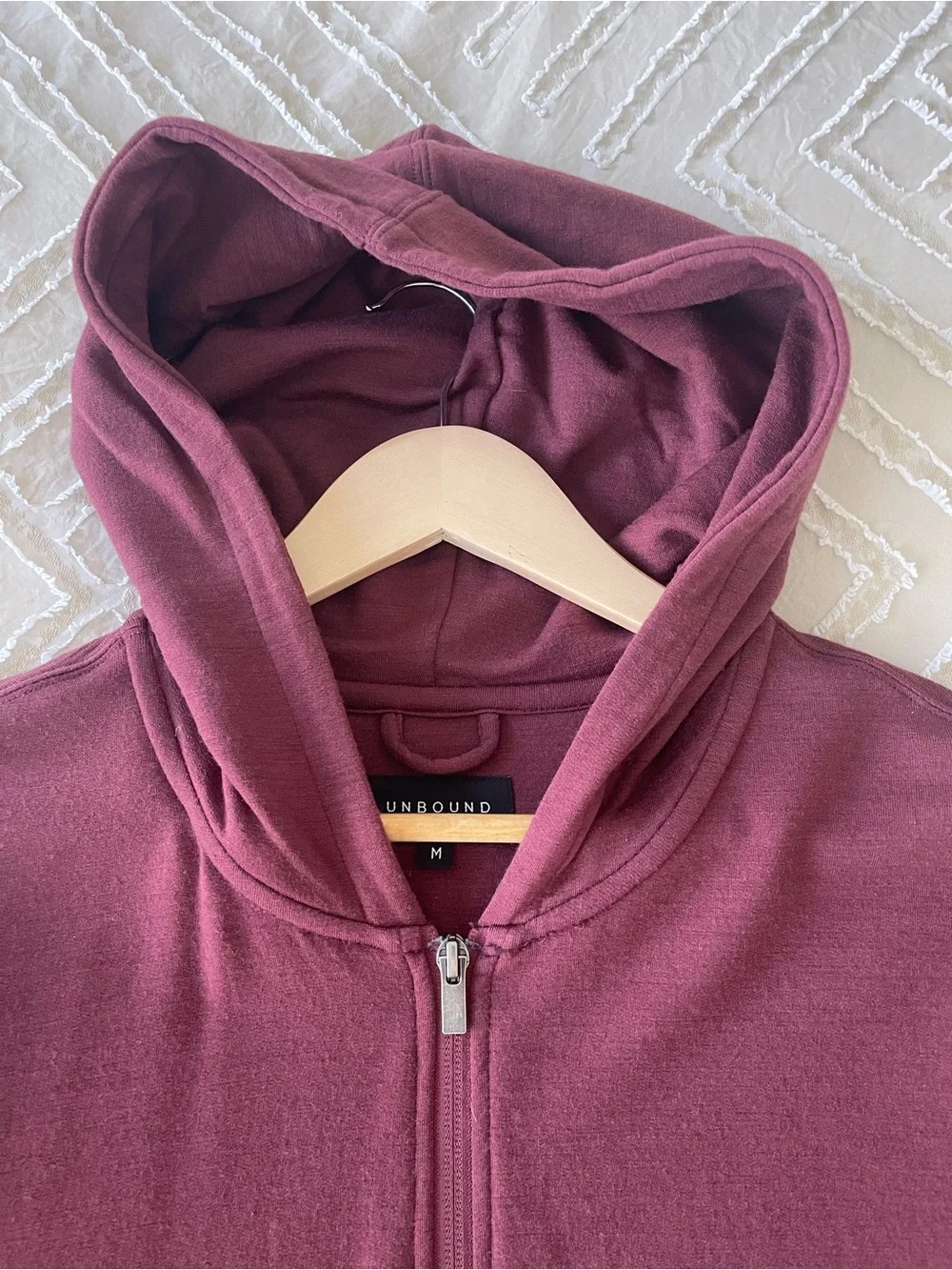Men's Compact Travel Hoodie Unbound Merino - Red - Medium